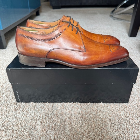 MAGNANNI “CORDERO” MEDALLION-TOE OXFORD LACE-UPS W/BRAIDED DETAIL - 10 main image 9